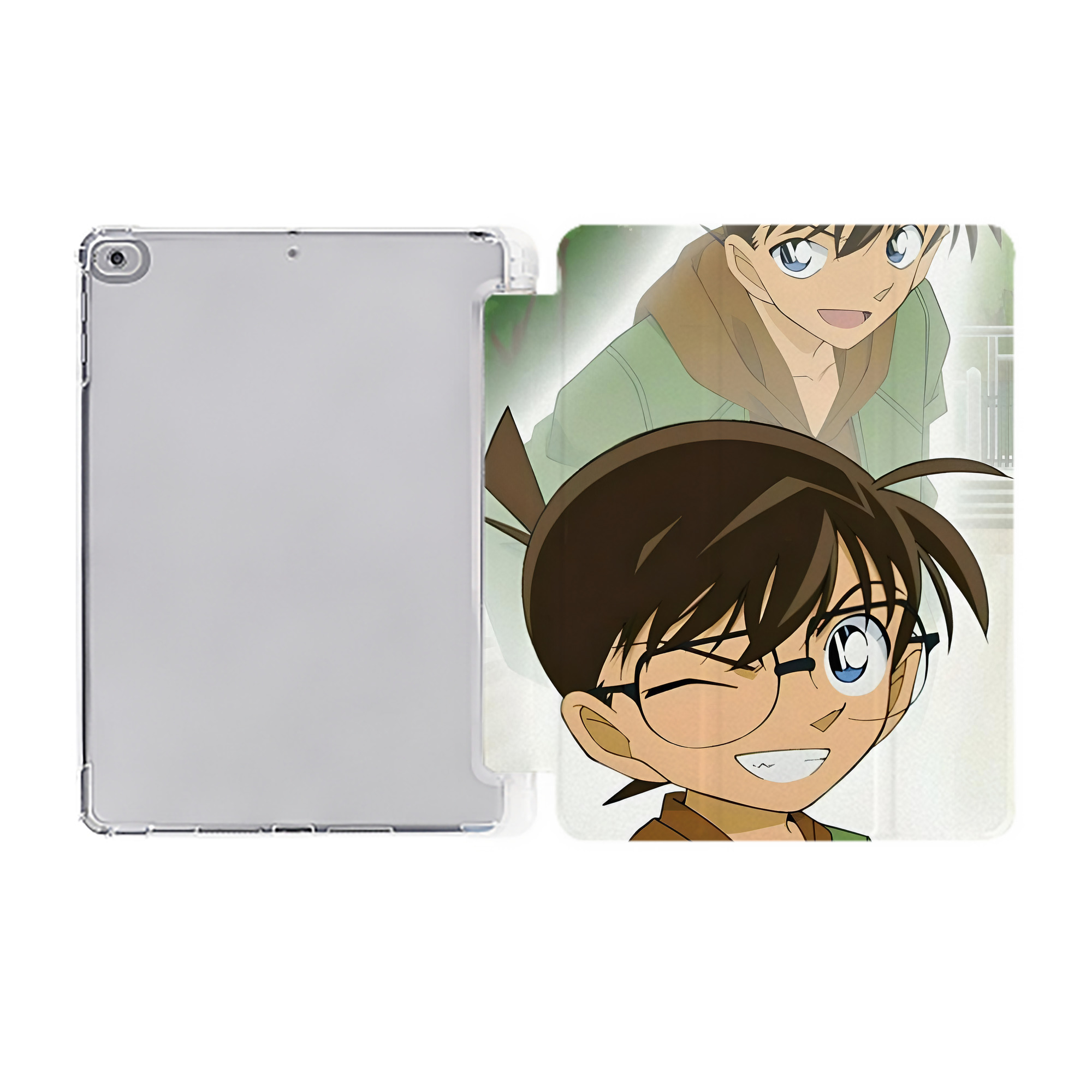 （画像用） 名探偵コナン Detective Conan IPad ケース ペン収納付き 三つ折りスタンド PUレザー×シリコン 対応機種9.5/10.5/10.9インチ